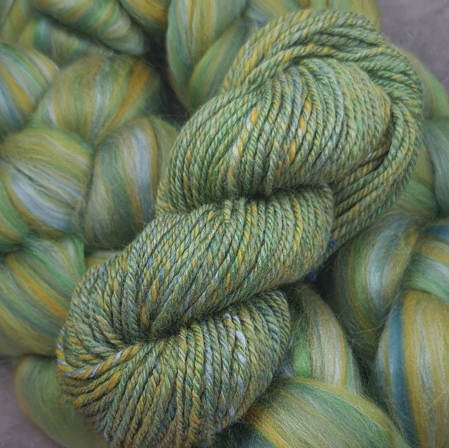 Green Meadow- Super Fine Merino & Tussah Silk combed top - Downend Blend