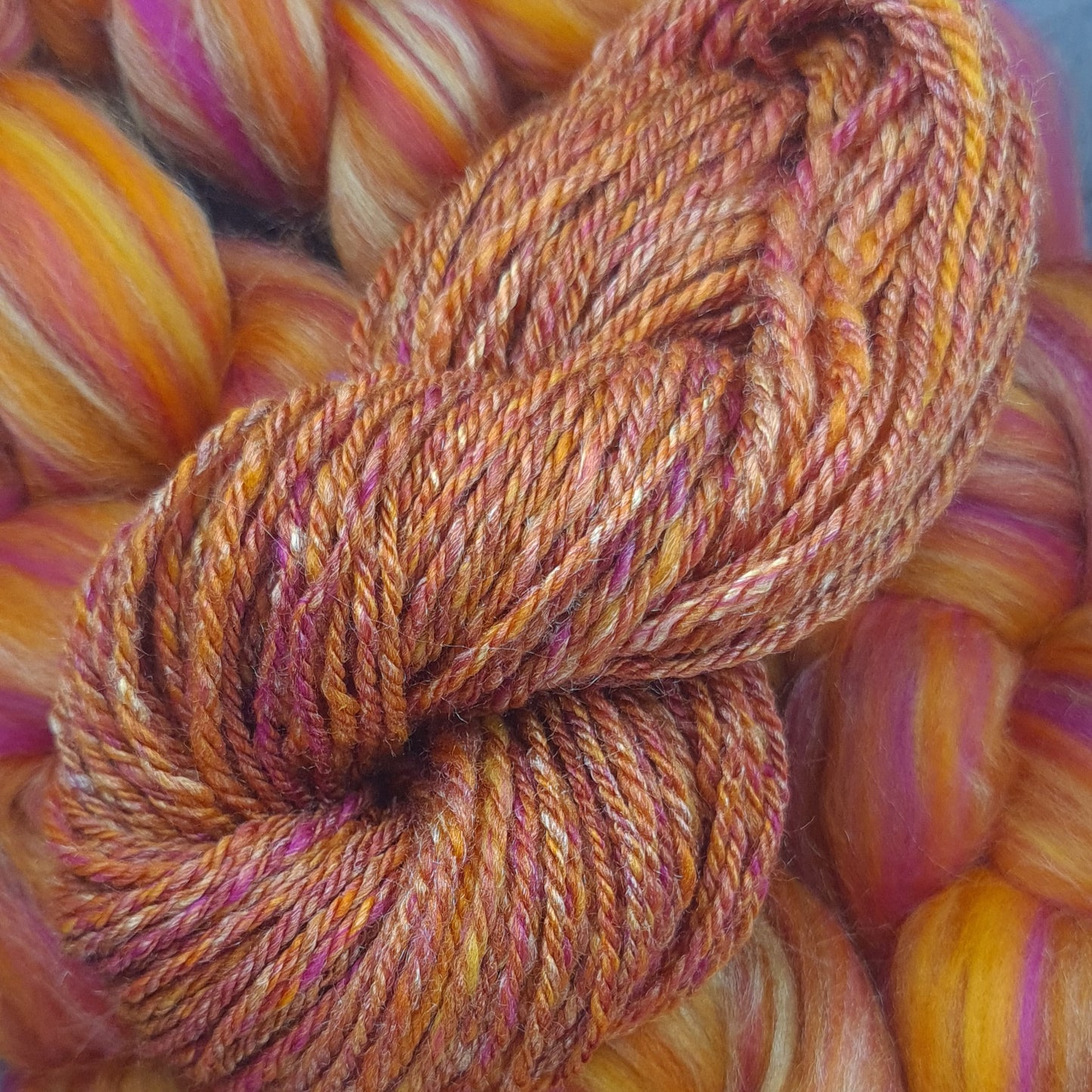 Fruit Salad - Super Fine Merino & Tussah Silk combed top - Downend Blend