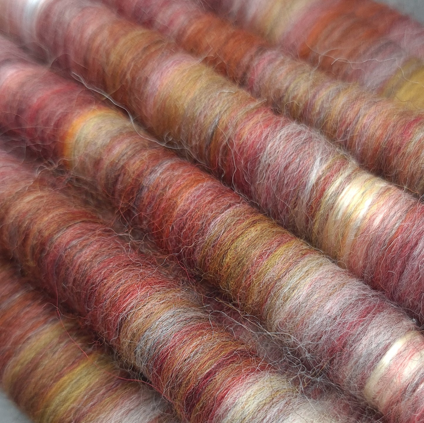 Rolags (or Punis) for spinning, Autumn Leaves, Special Edition October '24