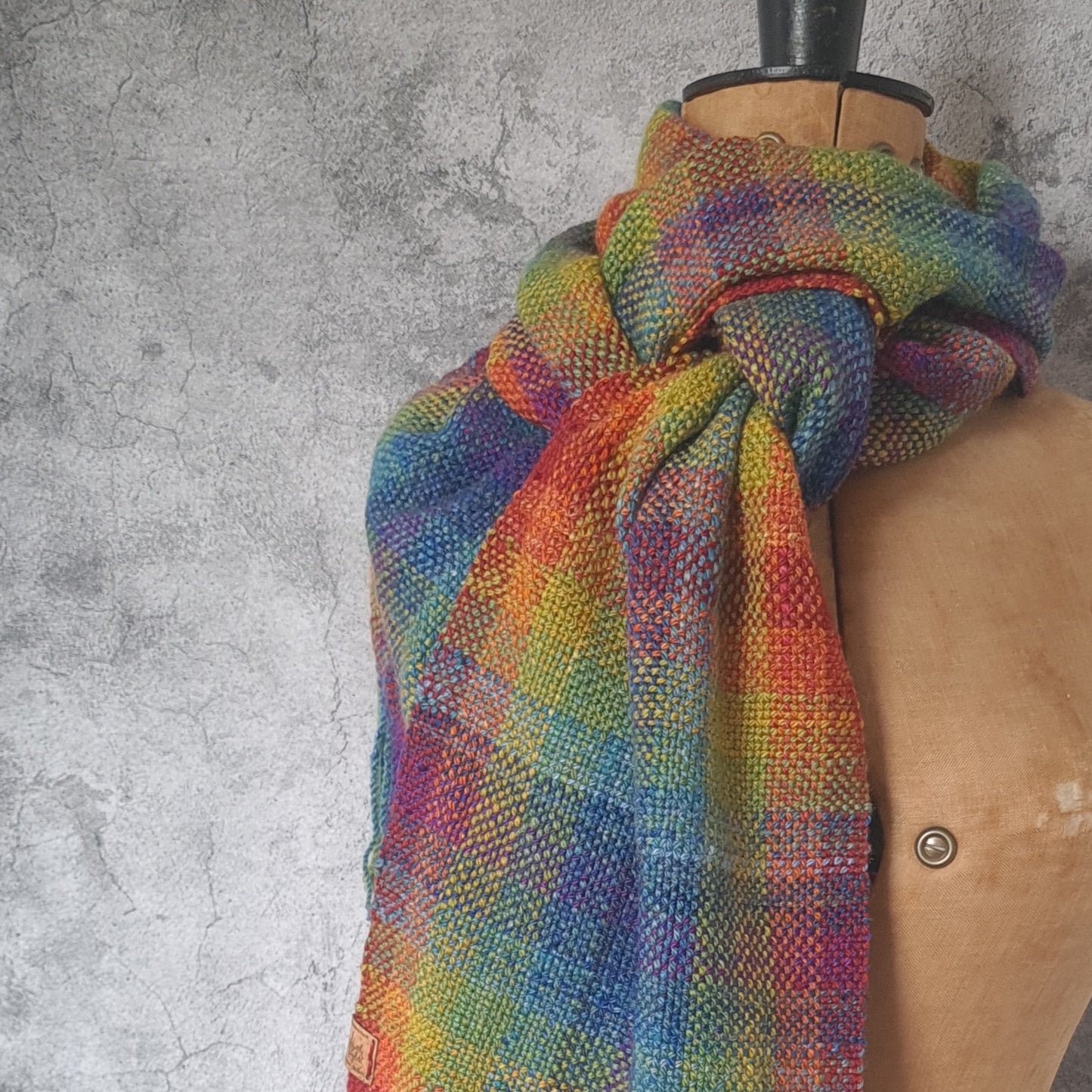 Rainbow Gamp Scarf in Merino and Silk