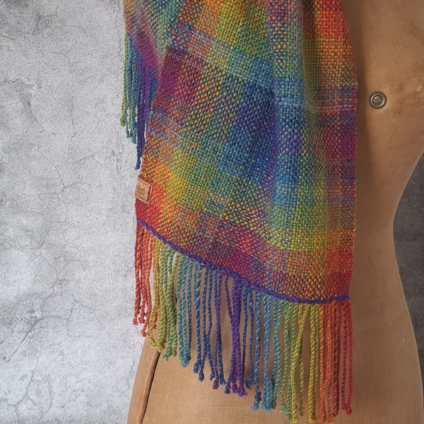 Rainbow Gamp Scarf in Merino and Silk