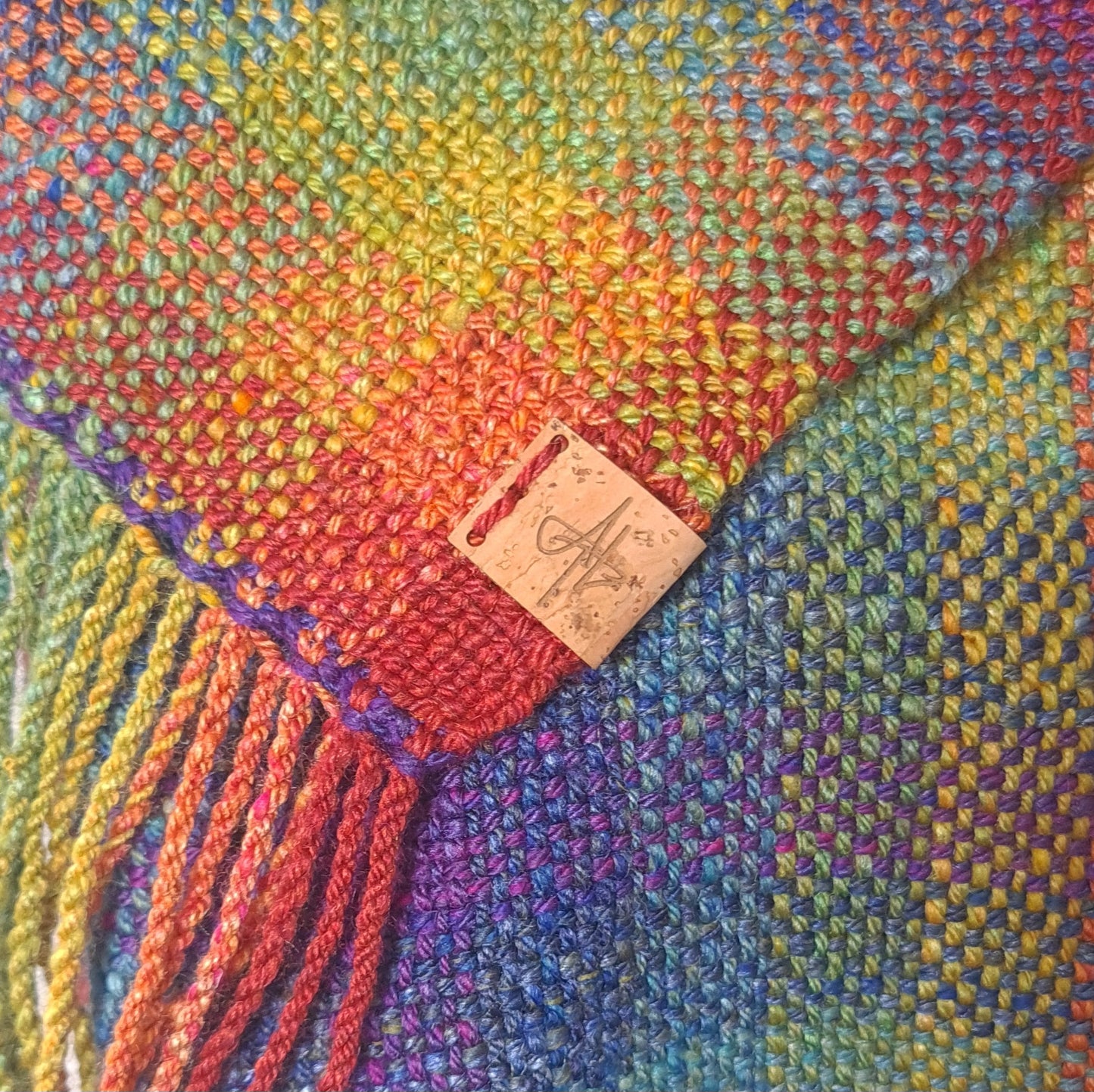 Rainbow Gamp Scarf in Merino and Silk