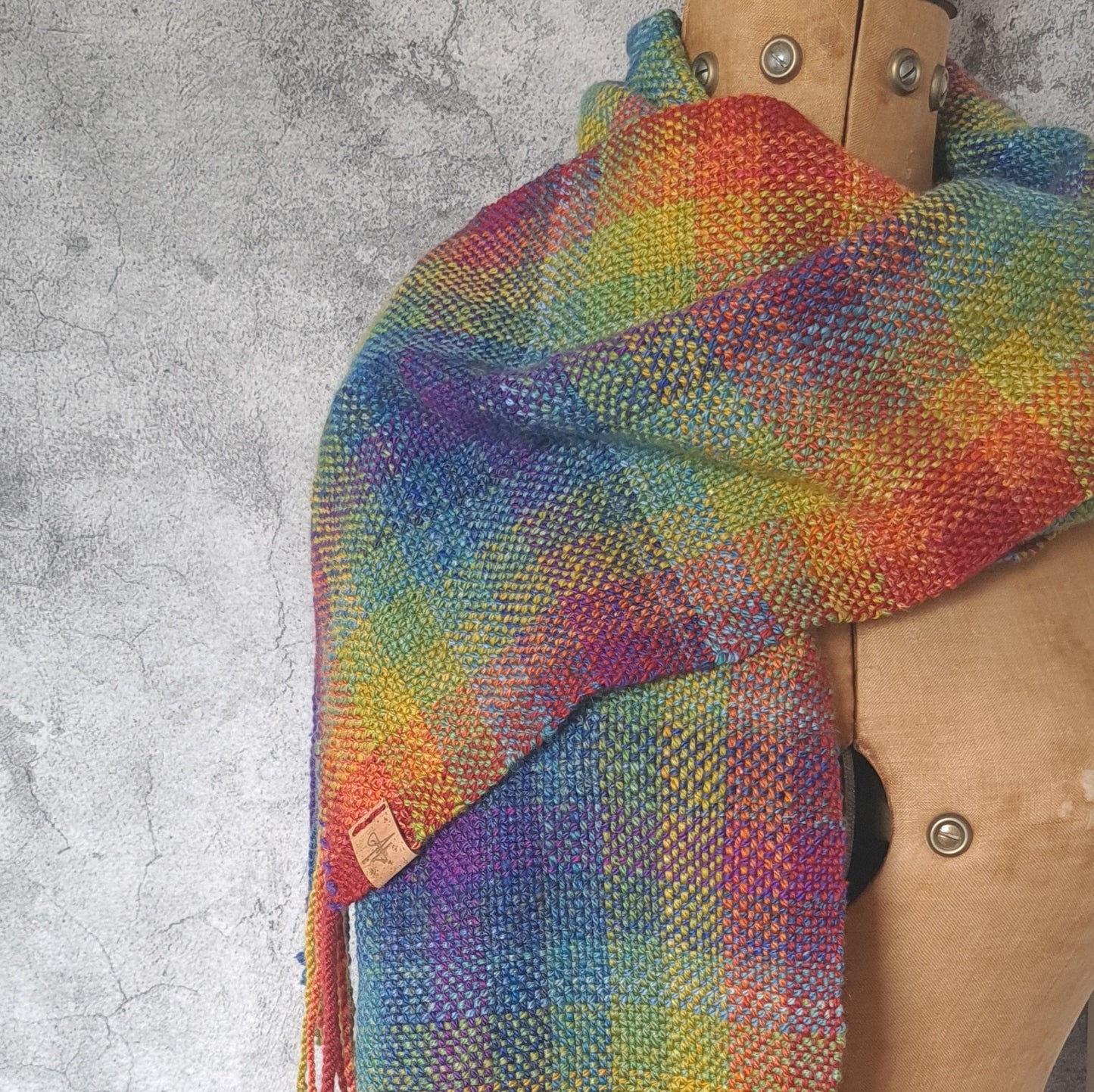 Rainbow Gamp Scarf in Merino and Silk