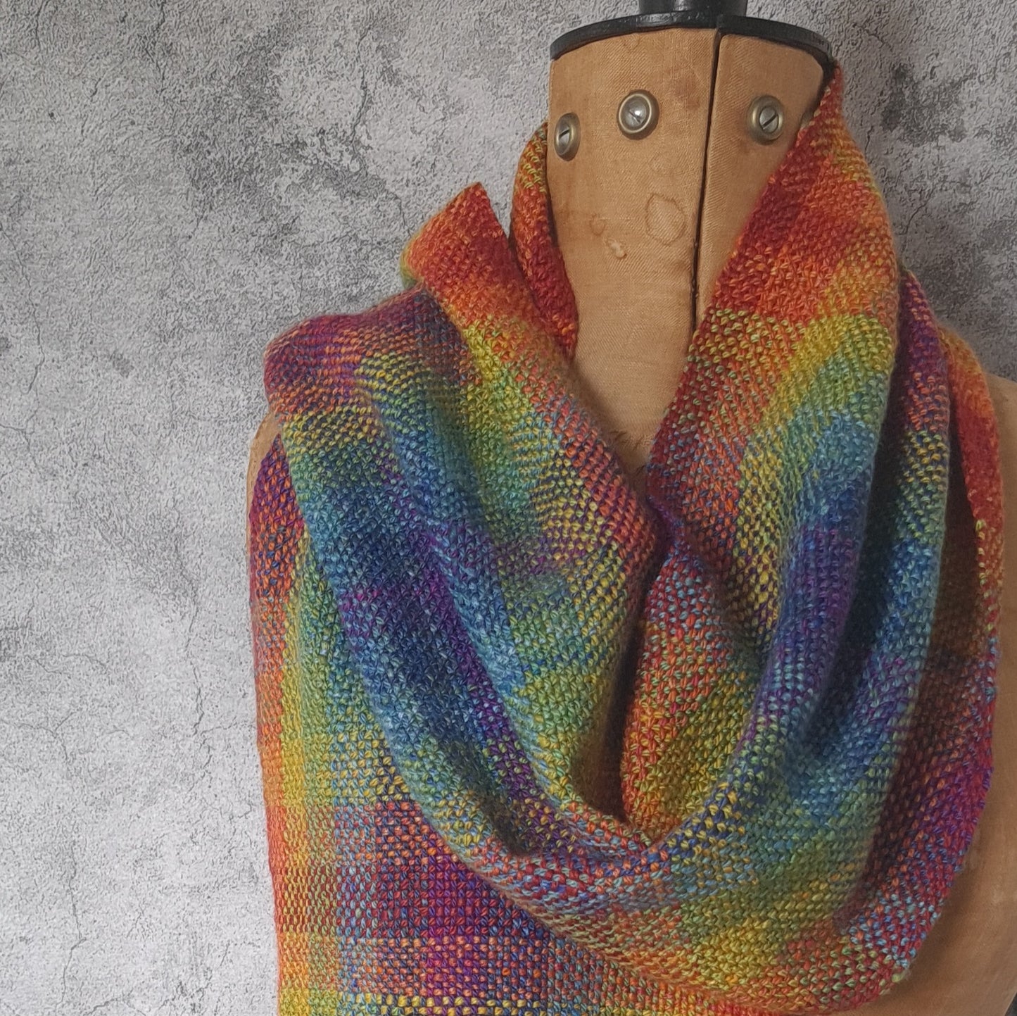 Rainbow Gamp Scarf in Merino and Silk