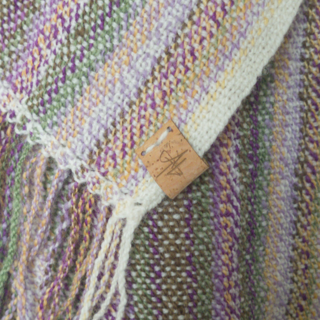 Crocus Stripes Scarf, 100% wool featuring hand dyed and handspun yarn