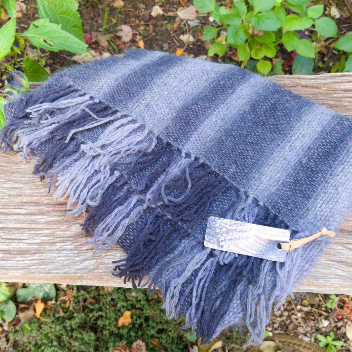 Hand Woven Striped Scarf in Wool, Cashmere, Mohair and Silk a Scarf from A Little Trinket