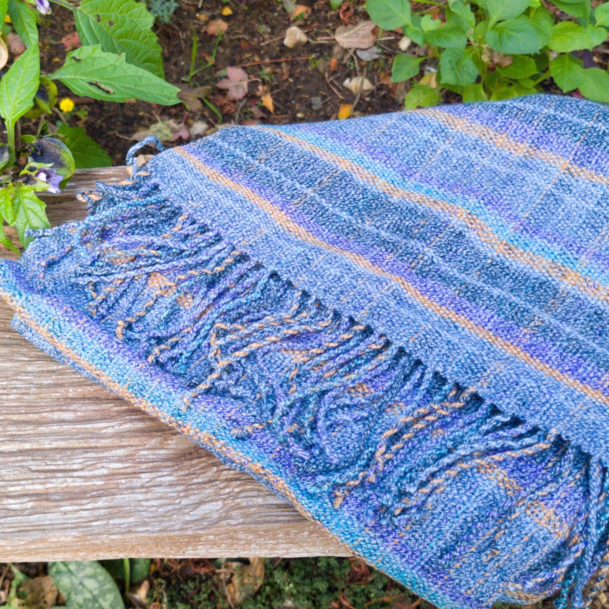 Handwoven scarf or wrap in cotton rich yarn a Scarf from A Little Trinket