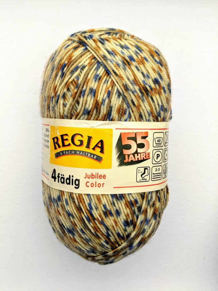 Self Patterning Sock Yarn, Regia 4 ply, Jubilee Color, Istanbul 5466, 100g