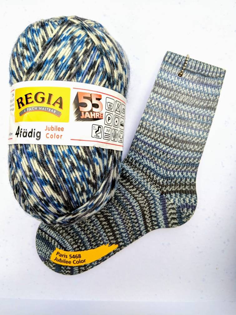 Self patterning Sock Yarn, Regia 4 ply, Jubilee Color, Paris 5468, 100g
