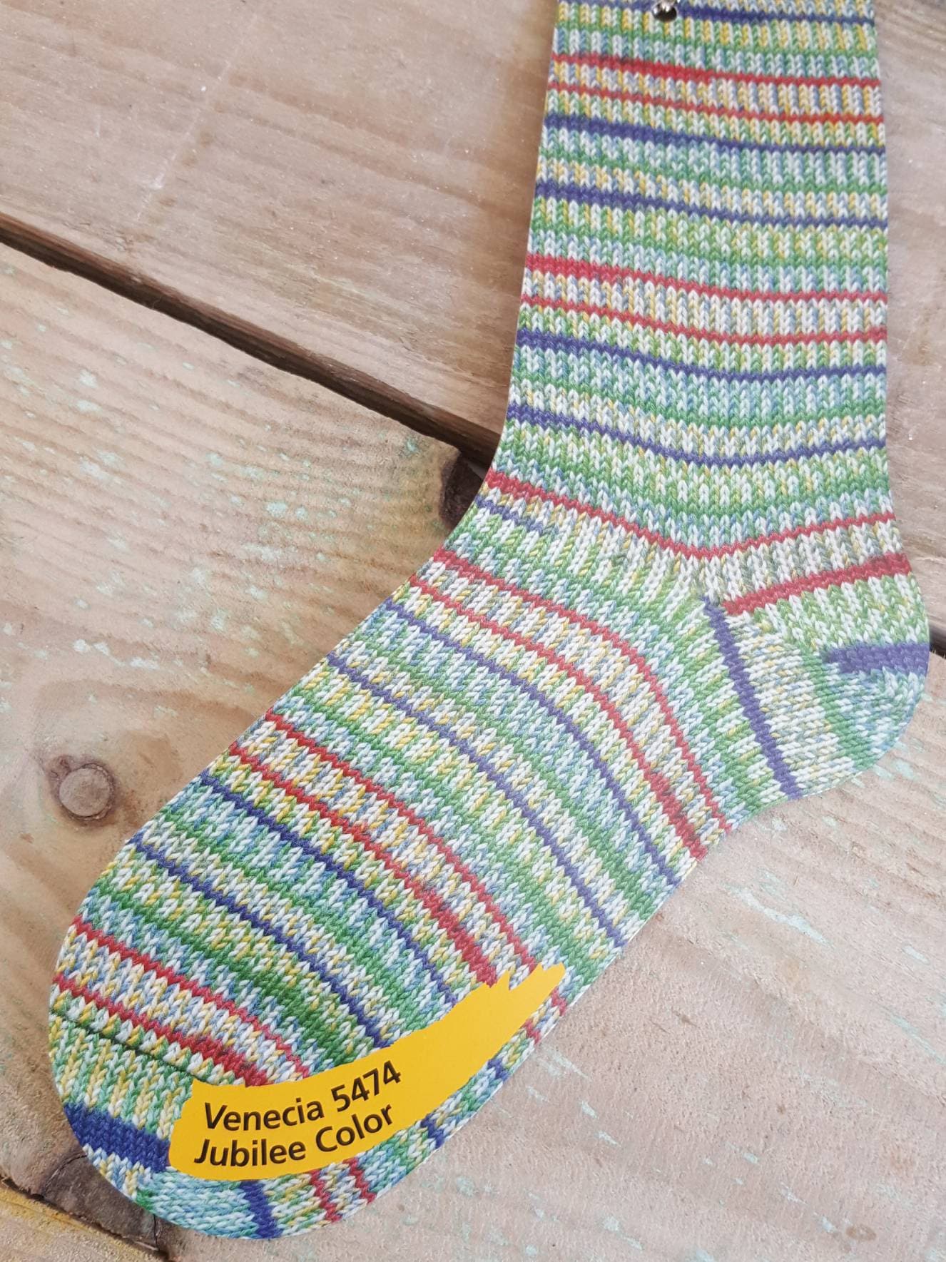 Self Patterning Sock Yarn, Regia 4 Ply, Jubilee Color, Venice 5474, 100g