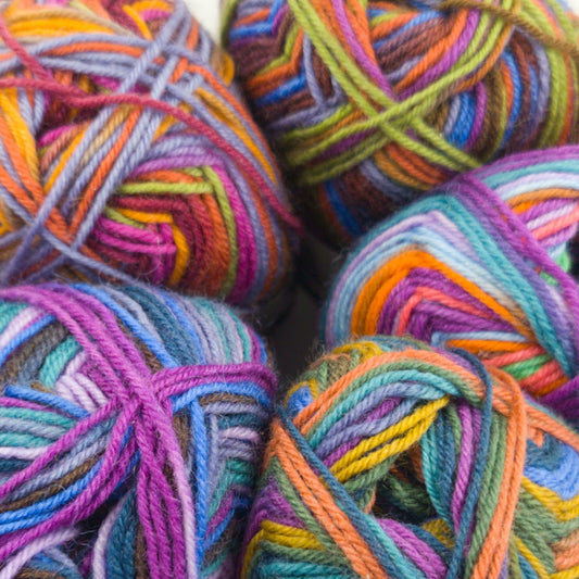 Sock Yarn - Self Patterning. 50g ball of Regia Design Line by Kaffe Fassett Exotic Color, Pool. FREE sock pattern. Wool Polyamide mix