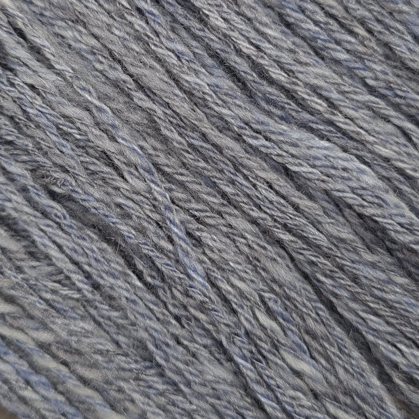 Handspun, DK/Worsted yarn, 20g mini skein, merino wool & silk, Light Grey