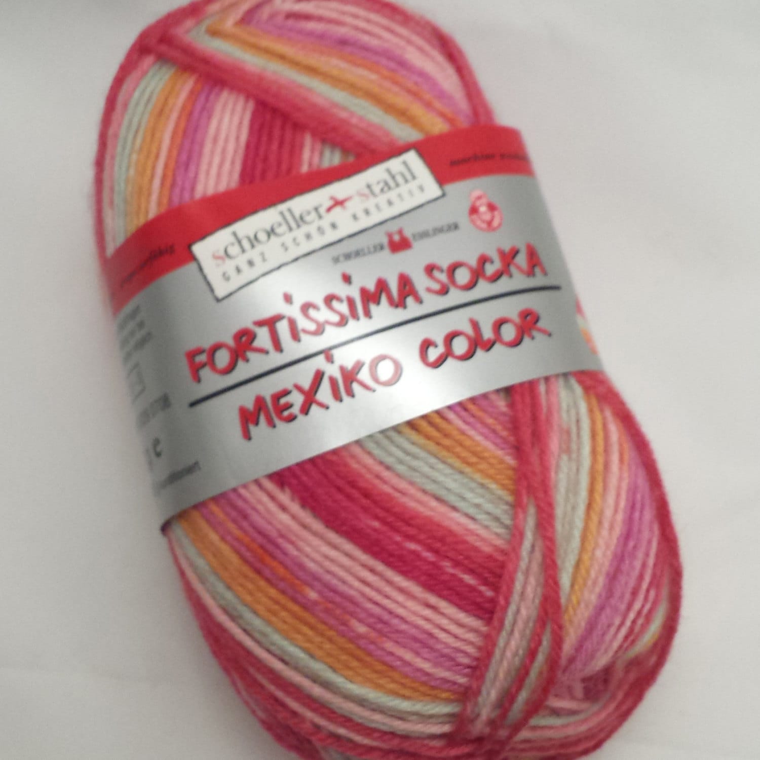 Sock Yarn - Self Patterning. 50g ball of Schoeller and Stahl Fortissima Socka Mexiko Kids Color 038. FREE sock pattern. Wool Polyamide mix