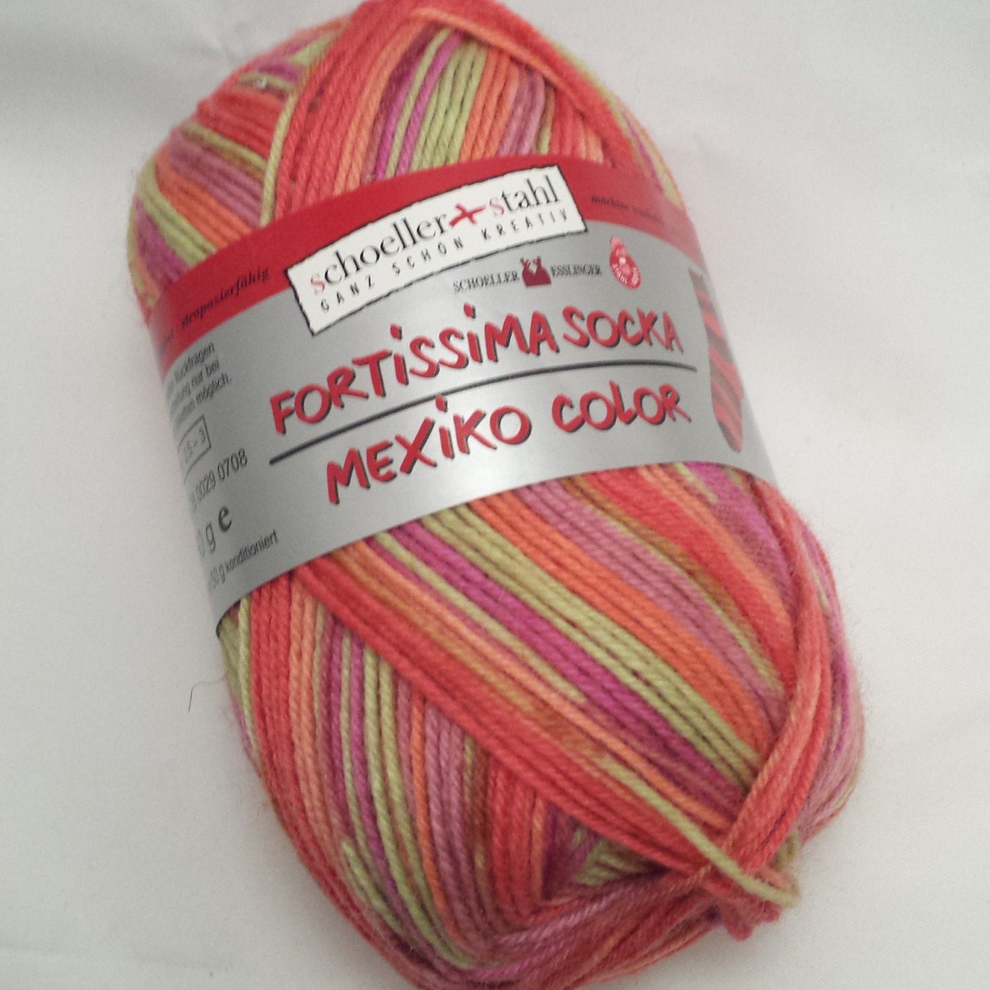 Sock Yarn - Self Patterning. 50g ball of Schoeller and Stahl Fortissima Socka Mexiko Kids Color 036. FREE sock pattern. Wool Polyamide mix